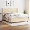 Image de Boxspring met matras stof cràmekleurig 180x200 cm3128226