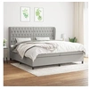 Image de Boxspring met matras stof lichtgrijs 200x200 cm3128229