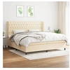 Image de Boxspring met matras stof cràmekleurig 200x200 cm3128234