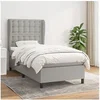 Image de Boxspring met matras stof lichtgrijs 90x190 cm3128245