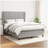Image de Boxspring met matras stof lichtgrijs 140x190 cm3128277
