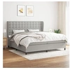 Image de Boxspring met matras stof lichtgrijs 200x200 cm3128309