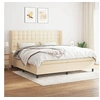 Image de Boxspring met matras stof cràmekleurig 200x200 cm3128314
