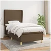 Image de Sommier à Lattes de Lit avec Matelas, Lit Rembourré, Lit Simple, Lit Adulte de Chambre à Coucher Intérieur, Moderne, Marron Foncé 90x190 cm 3128328