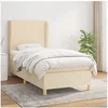 Image de Boxspring met matras stof cràmekleurig 90x200 cm3128338