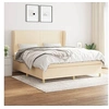 Image de Boxspring met matras stof cràmekleurig 160x200 cm3128378