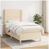Image de Boxspring met matras stof cràmekleurig 90x200 cm3128418