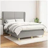 Image de Boxspring met matras stof lichtgrijs 140x190 cm3128437