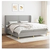 Image de Boxspring met matras stof lichtgrijs 200x200 cm3128469
