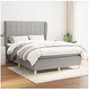 Image de Boxspring met matras stof lichtgrijs 140x190 cm3128517