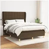 Image de Boxspring met matras stof donkerbruin 140x190 cm3128520