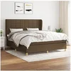 Image de Boxspring met matras stof donkerbruin 180x200 cm3128544