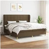 Image de Boxspring met matras stof donkerbruin 200x200 cm3128552