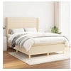 Image de Boxspring met matras stof cràmekleurig 140x190 cm3128602