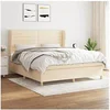 Image de Boxspring met matras stof cràmekleurig 160x200 cm3128618