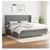 Image de Boxspring met matras stof donkergrijs 200x200 cm3128630