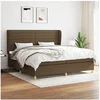 Image de Boxspring met matras stof donkerbruin 200x200 cm3128632