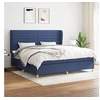 Image de Boxspring met matras stof blauw 200x200 cm3128635