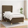 Image de Boxspring met matras stof donkerbruin 80x200 cm3128640