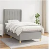 Image de Boxspring met matras stof lichtgrijs 90x200 cm3128653