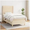 Image de Boxspring met matras stof cràmekleurig 90x200 cm3128658