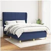 Image de Boxspring met matras stof blauw 140x190 cm3128683