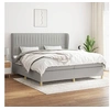 Image de Boxspring met matras stof lichtgrijs 200x200 cm3128709