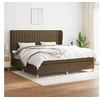 Image de Boxspring met matras stof donkerbruin 200x200 cm3128712