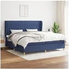 Image de Boxspring met matras stof blauw 200x200 cm3128715