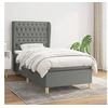 Image de Boxspring met matras stof donkergrijs 100x200 cm3128742