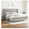 Image de Boxspring met matras stof lichtgrijs 200x200 cm3128789