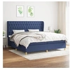 Image de Boxspring met matras stof blauw 200x200 cm3128795
