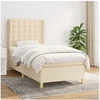 Image de Boxspring met matras stof cràmekleurig 100x200 cm3128826