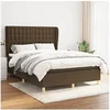 Image de Boxspring met matras stof donkerbruin 140x190 cm3128840