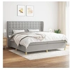 Image de Boxspring met matras stof lichtgrijs 200x200 cm3128869