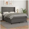 Image de Boxspring met matras kunstleer grijs 140x190 cm3128971