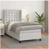 Image de Boxspring met matras kunstleer wit 90x200 cm3129010
