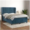 Image de Boxspring met matras fluweel donkerblauw 140x190 cm3129211