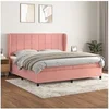 Image de Boxspring met matras fluweel roze 200x200 cm3129236