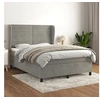 Image de Boxspring met matras fluweel lichtgrijs 140x200 cm3129273