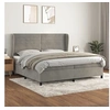 Image de Boxspring met matras fluweel lichtgrijs 200x200 cm3129291