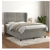 Image de Boxspring met matras fluweel lichtgrijs 140x190 cm3129327