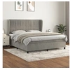 Image de Boxspring met matras fluweel lichtgrijs 180x200 cm3129345