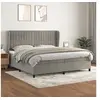 Image de Boxspring met matras fluweel lichtgrijs 200x200 cm3129351
