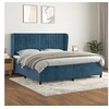 Image de Boxspring met matras fluweel donkerblauw 200x200 cm3129355