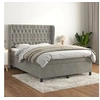 Image de Boxspring met matras fluweel lichtgrijs 140x200 cm3129393