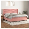 Image de Boxspring met matras fluweel roze 200x200 cm3129416
