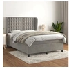 Image de Boxspring met matras fluweel lichtgrijs 140x190 cm3129447