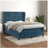 Image de Boxspring met matras fluweel donkerblauw 140x200 cm3129457