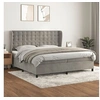 Image de Boxspring met matras fluweel lichtgrijs 200x200 cm3129471